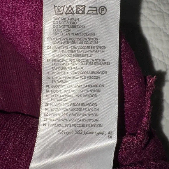 EUC - Closet London Elegant Plum Colored Ribbed Pencil Midi Dress - Picture 8 of 10